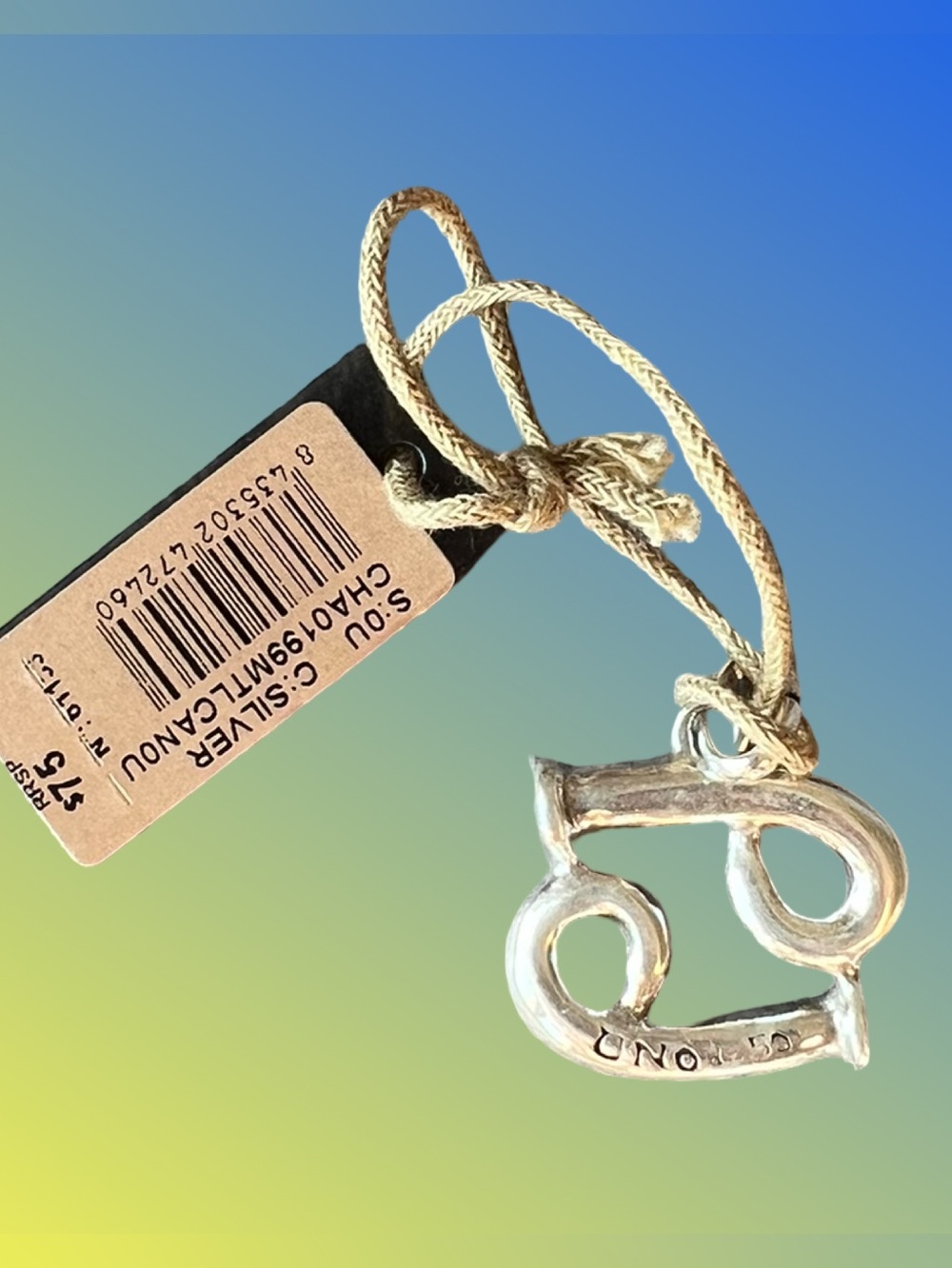 Silver-plated Cancer Zodiac Charm by UNO de 50 - Picture 2 of 4